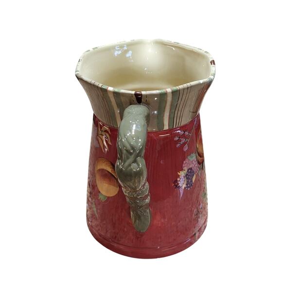 Tracy Porter Octavia Hill Garden Hand Painted Floral Pitcher 9” - Picture 5 of 16